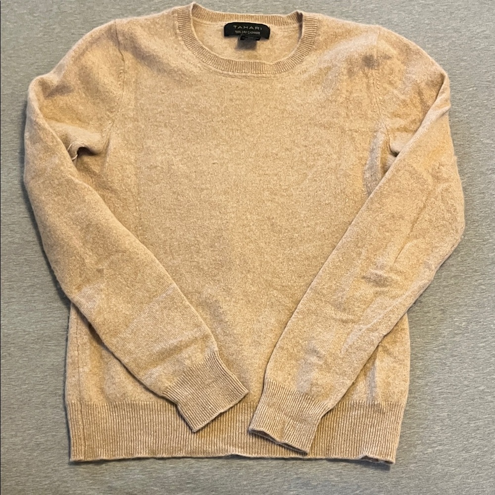 Tahari Women’s 100% Cashmere Crewneck Sweater Size Medium